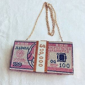 PINK MONEY$BAG CLUTCH